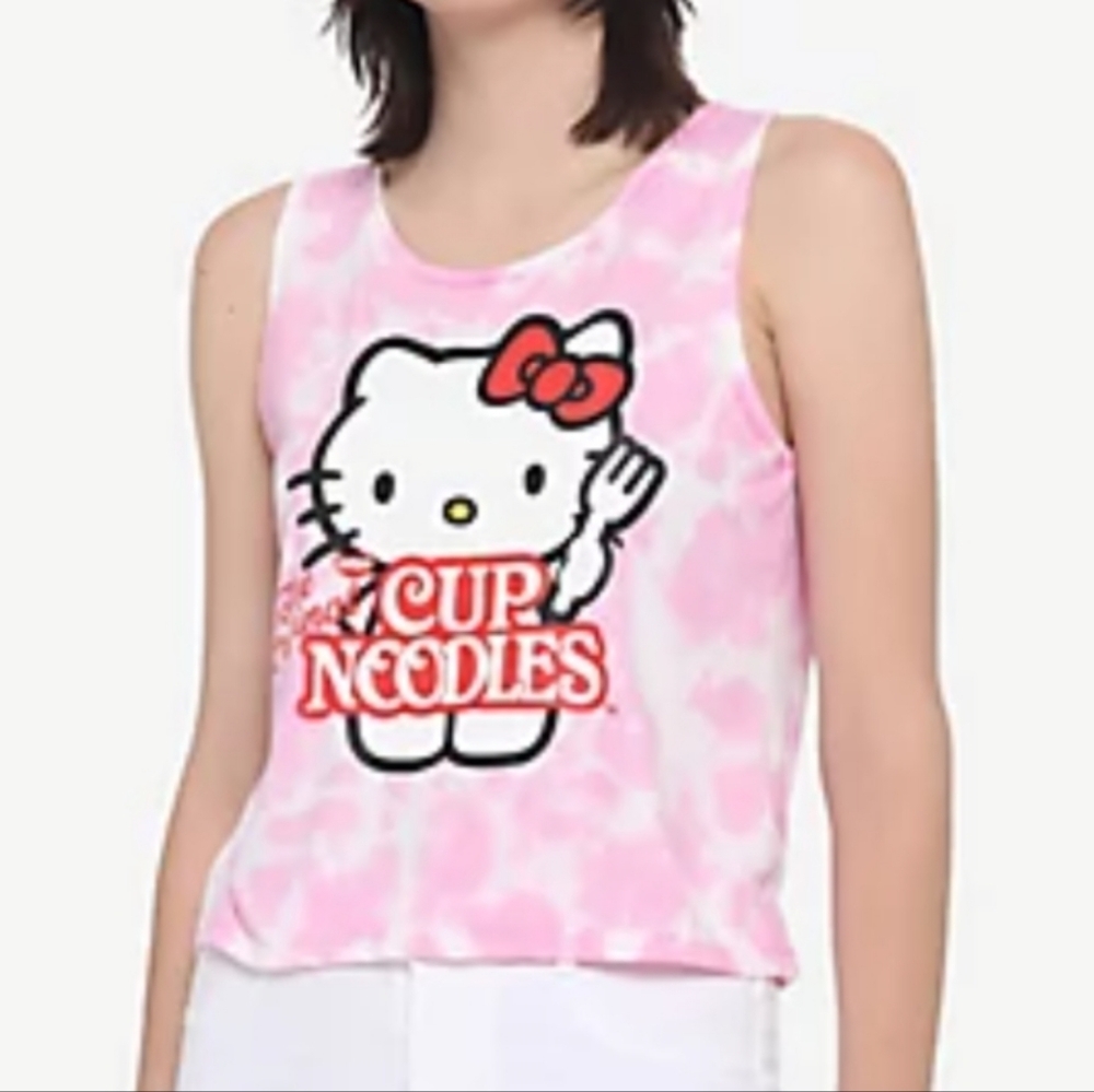 Hello Kitty x cup o noodles Hot topic tie dye tank XL VSCO Soft Girl